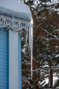Icicle on the roof Royalty Free Stock Photo