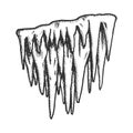 Icicle Stalactite Frost Element Monochrome Vector