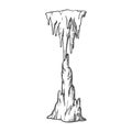 Icicle Stalactite Frozen Waterfall Ink Vector