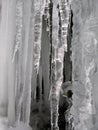 Icicle wall in the nature Royalty Free Stock Photo