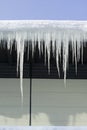 Icicles on eaves outdoors