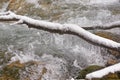 Icicles Above a Rushing Stream Royalty Free Stock Photo