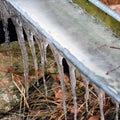 Icicles on chute Royalty Free Stock Photo