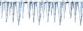 Icicles on the edge seamless border. Watercolor illustration. Hand drawn frozen water. Painted icicles seamless border Royalty Free Stock Photo