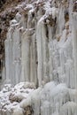 Icicles Form On The Cliff Walls Surrounding The Credit River