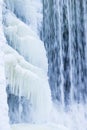 Icicles formation in waterfall Royalty Free Stock Photo