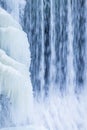 Icicles formation in waterfall Royalty Free Stock Photo