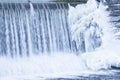 Icicles formation in waterfall Royalty Free Stock Photo