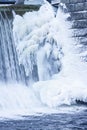 Icicles formation in waterfall Royalty Free Stock Photo