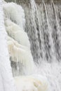 Icicles formation in waterfall Royalty Free Stock Photo