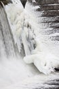 Icicles formation in waterfall Royalty Free Stock Photo