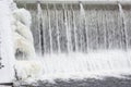 Icicles formation in waterfall Royalty Free Stock Photo