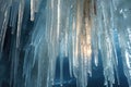 Icicles hanging from the ceiling of a cave. Perfect for winter or nature-themed designs