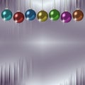 Icicles and hanging colorful set of Christmas ornaments Royalty Free Stock Photo