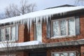 icicles hanging from the eaves Royalty Free Stock Photo