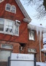 icicles hanging from the eaves Royalty Free Stock Photo