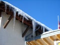 Icicles on house roof