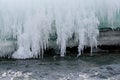 Icicles ice water river pattern Royalty Free Stock Photo
