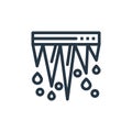 icicles icon vector from weather concept. Thin line illustration of icicles editable stroke. icicles linear sign for use on web