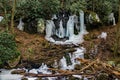 Icicles in Cascade Falls Gorge Royalty Free Stock Photo