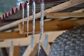 Icicles from melting snow, South Bohemia Royalty Free Stock Photo