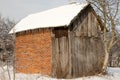 Icicles On Old Barn Royalty Free Stock Photo