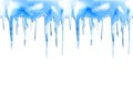 Icicles realistic seamless vector border Royalty Free Stock Photo