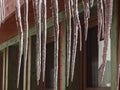 Icicles on the roof of the cottage