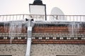 icicles on the roof of a house