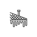 Icicles on roof line icon