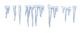 Icicles set. Winter design elements. Vector Collection of Icicles isolated on white background. Blue frozen icicle Royalty Free Stock Photo