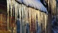 Icicles and snow Royalty Free Stock Photo