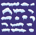 Icicles, snow cap, drift vector symbol icon design set