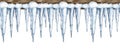 Icicles on the wooden roof edge seamless border. Watercolor illustration. Hand drawn wintertime season frozen water Royalty Free Stock Photo