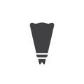 Icing bag and nozzle icon vector