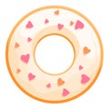 Icing donut icon cartoon vector. Sugar cake