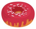 Icing donut, illustration, vector