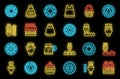 Icing nozzles icons set vector neon Royalty Free Stock Photo