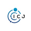 ICJ letter technology logo design on white background. ICJ creative initials letter IT logo concept. ICJ letter design Royalty Free Stock Photo