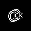 ICK letter logo design on black background. ICK creative initials letter logo concept. ICK letter design Royalty Free Stock Photo