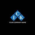 ICK letter logo design on BLACK background. ICK creative initials letter logo concept. ICK letter design Royalty Free Stock Photo