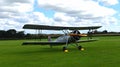 Vintage 1931 Avro 621 Tutor biplane aircraft on airstrip .