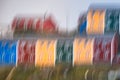 ICM of houses painted brightly in primary colours. Sisimiut, Greenland