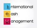 ICM - International Cash Management acronym, business concept background