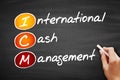 ICM - International Cash Management acronym, business concept on blackboard Royalty Free Stock Photo