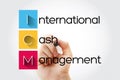 ICM - International Cash Management acronym with marker, business concept background