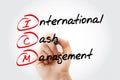 ICM - International Cash Management with marker, acronym concept