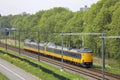 ICM Koploper intercity train of NS on track between Gouda and The Hague