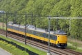ICM Koploper intercity train of NS on track between Gouda and The Hague