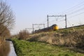 ICM koploper intercity train in railroad track at Zevenhuizen